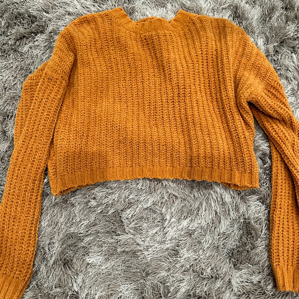 Charlotte Russe cropped orange sweater